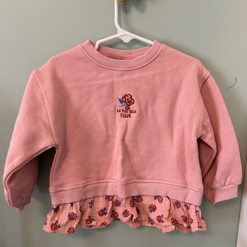 Zara Crewneck Sweatshirt with French Slogan